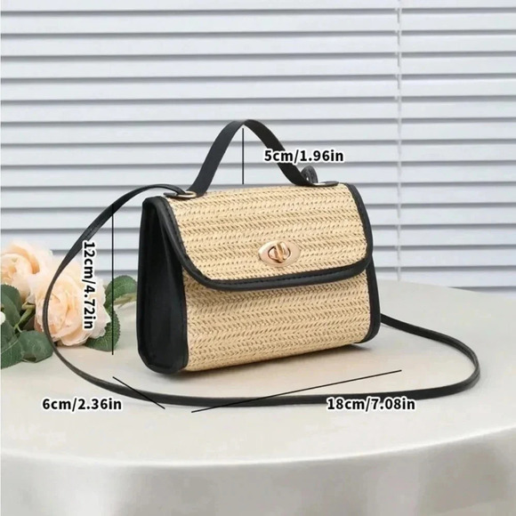 ⚠️Clearance Woven Mini Crossbody Bag Apricot - Picture 2 of 5